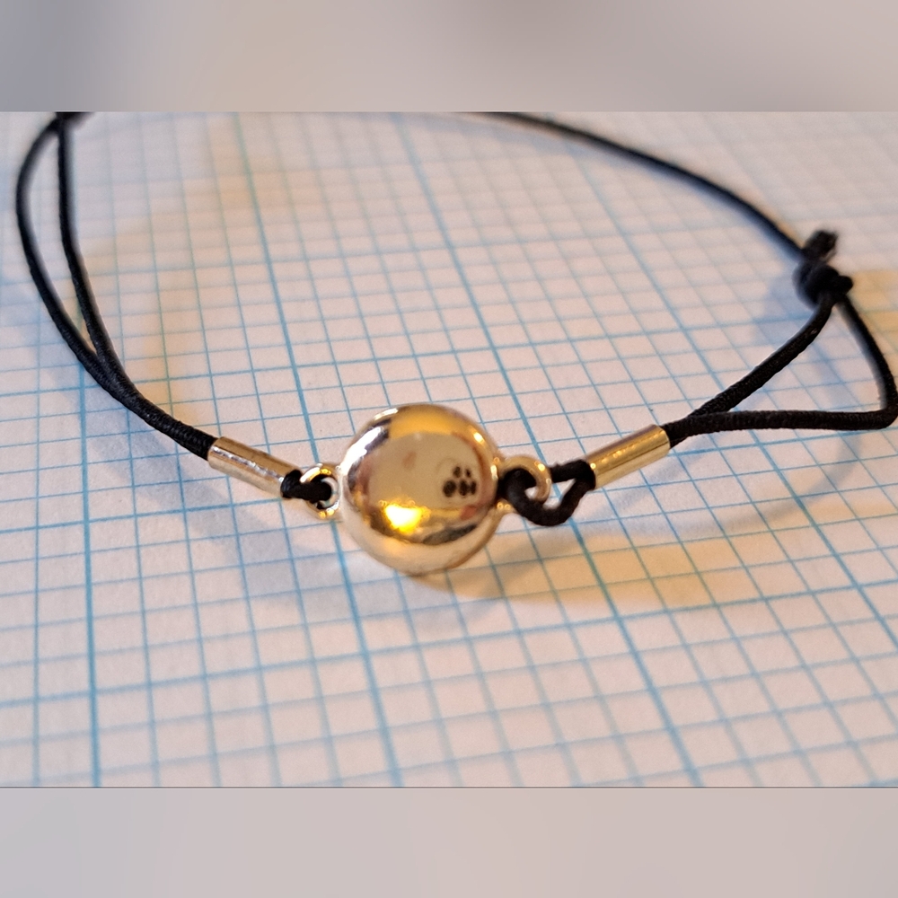 Lot Of 2 Bracelets- Rainbow Cord Bracelet with Gold Circle On Stretchy Black - Picture 6 of 6
